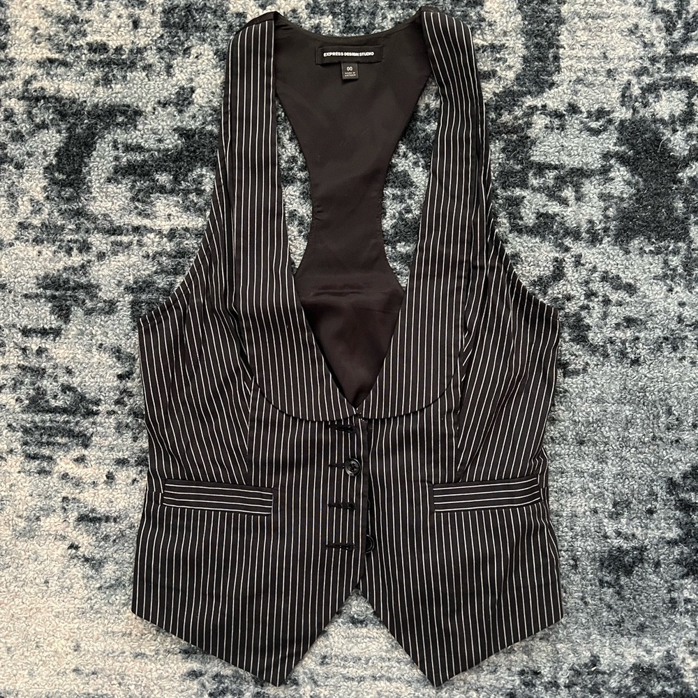 Vintage 2000s Express Pinstripe Vest Size 00